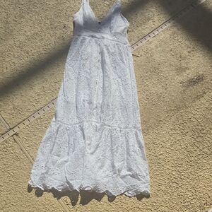 Simple White Lace Maxi Dress